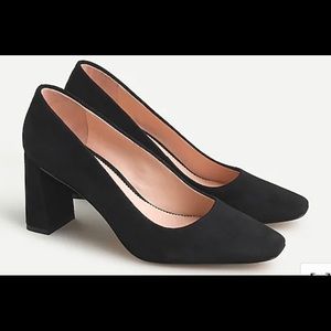 JCrew Black Suede Block Heel Pumps NWT 8.5